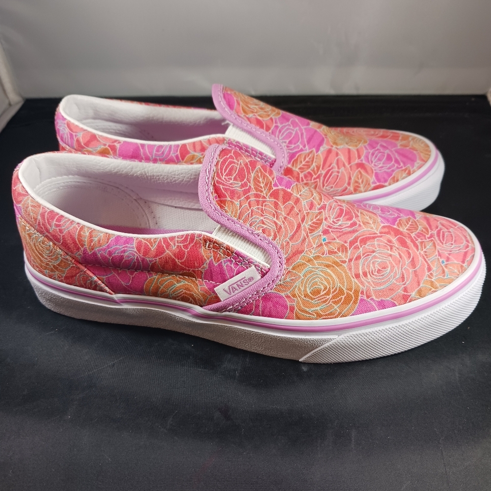 Vans Kids Little Girl Shoes Classic Slip On Floral Canvas (Read Details)